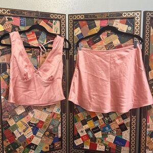 Pink Satin Set
